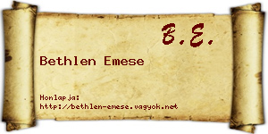 Bethlen Emese névjegykártya