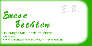 emese bethlen business card